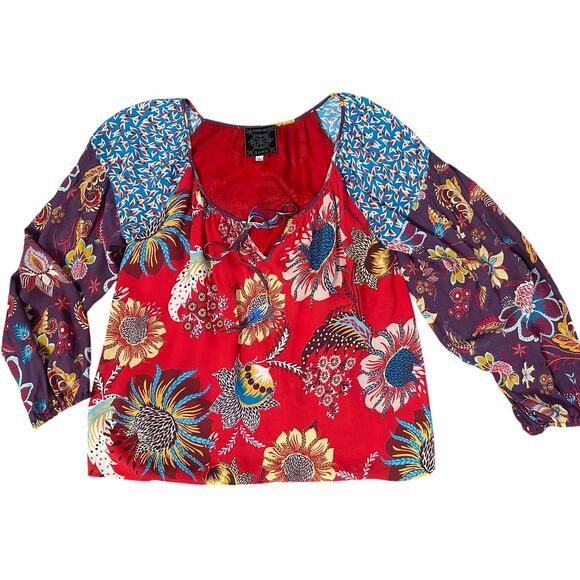 Johnny Was Jade Floral Blouse - Picture 2 of 6